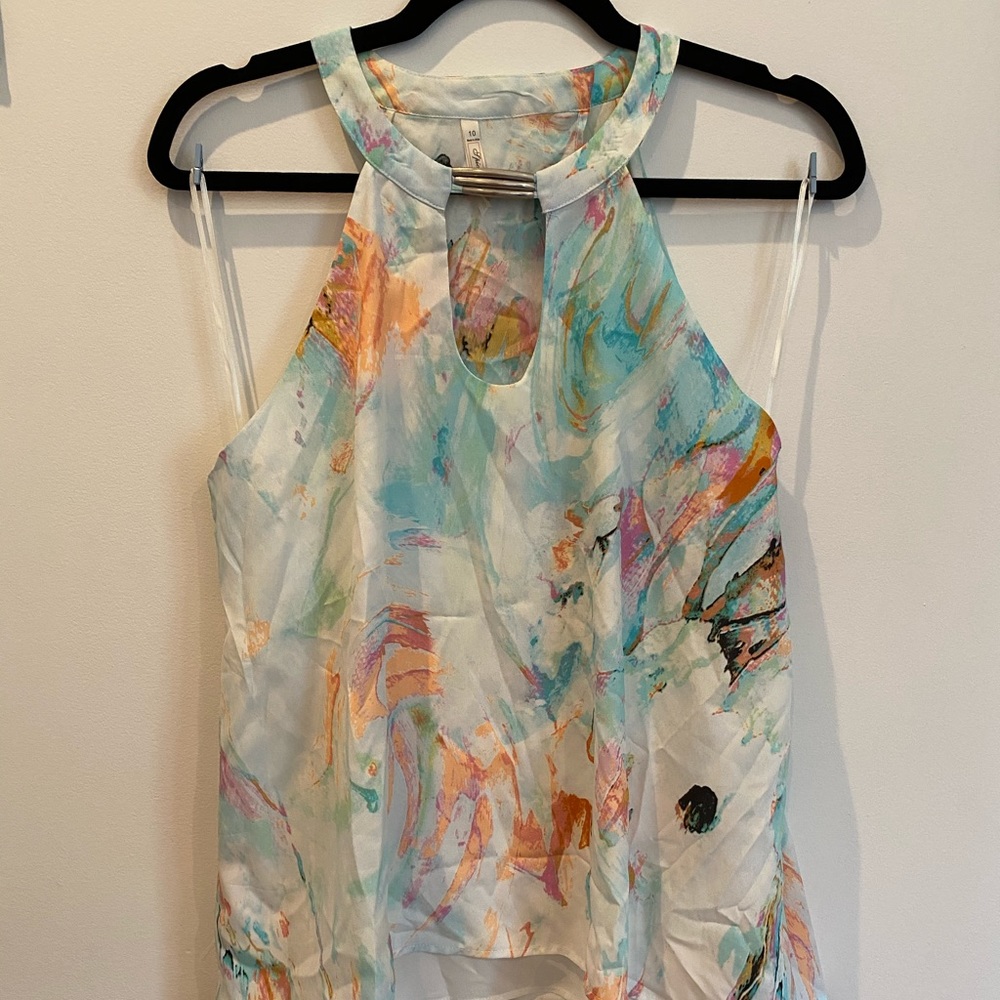 Watercolor Sleeveless Blouse